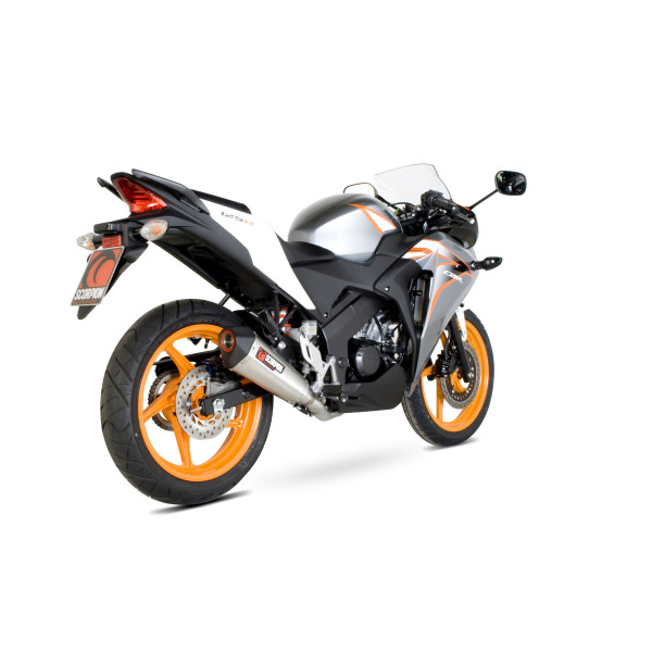 Scorpion Exhaust Honda CBR125 R 2011 - 2016 Serket Taper Full System Brushed Stainless Steel Sleeve